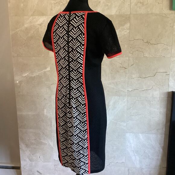 Yoana Baraschi Runway Dress 6 Black White Geometric Mesh Panel Colorblock Fall - Picture 6 of 11